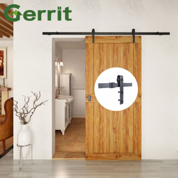 Ft Ft Ft Ft Carbon Steel Rustic Interior Wood Barn Sliding Door