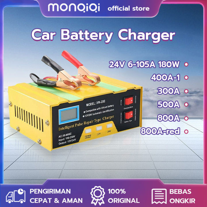 Monqiqi Charger Aki Mobil Motor Portable Automatic Smart Intelligent