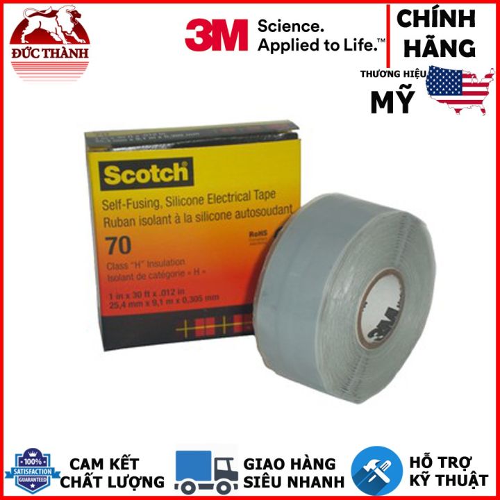 Băng keo điện tự kết dính chịu nhiệt 3M Scotch 70 Self Fusing Silicone