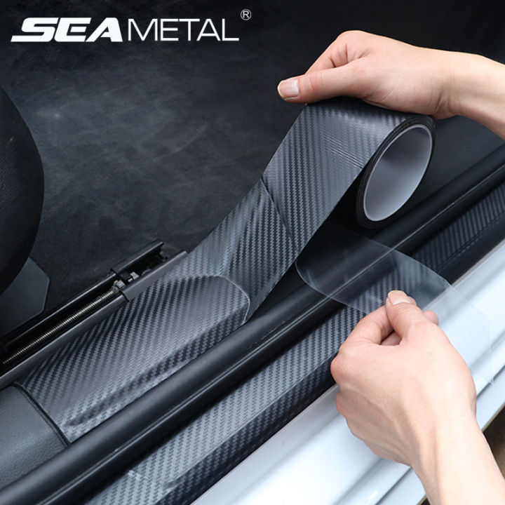 Car Door Sill Anti Collision Strip Universal Carbon Fiber Film Anti