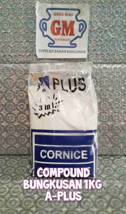 Compound Gypsum APLUS 1KG Kompon Untuk Gipsum Cornise Adhesive A Plus