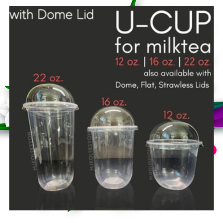 50pcs UCUP Milktea Plastic Cups With Lid Set Lazada PH