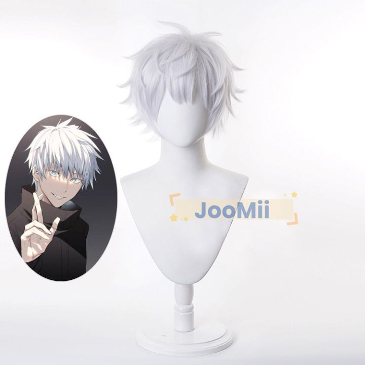 Gojo Satoru Jujutsu Kaisen Anime Cosplay Wig Cm Silver Hair Wig Heat