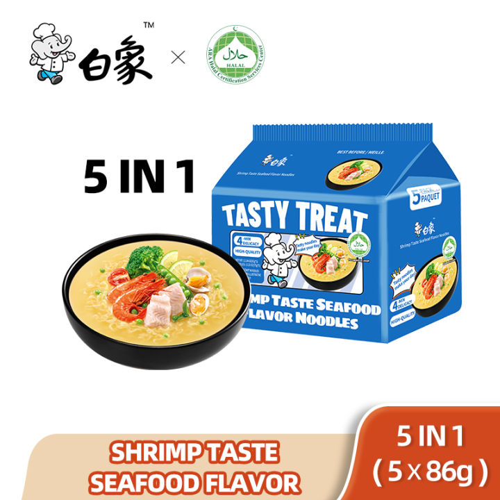 Baixiang Instant Noodles Shrimp Taste Seafood Flavor Ramen X G New