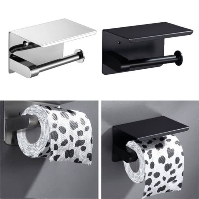 Toilet Tissue Holder Black Stainless Steel SUS304 Suction Toilet Tissue