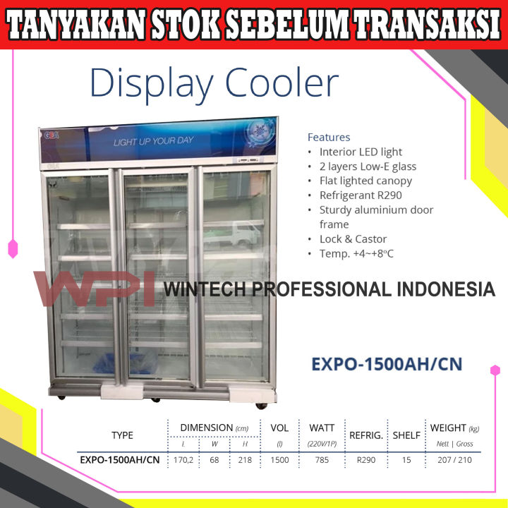 Gea EXPO 1500AH CN Showcase 3 Tiga Pintu 1500 Liter Display Cooler