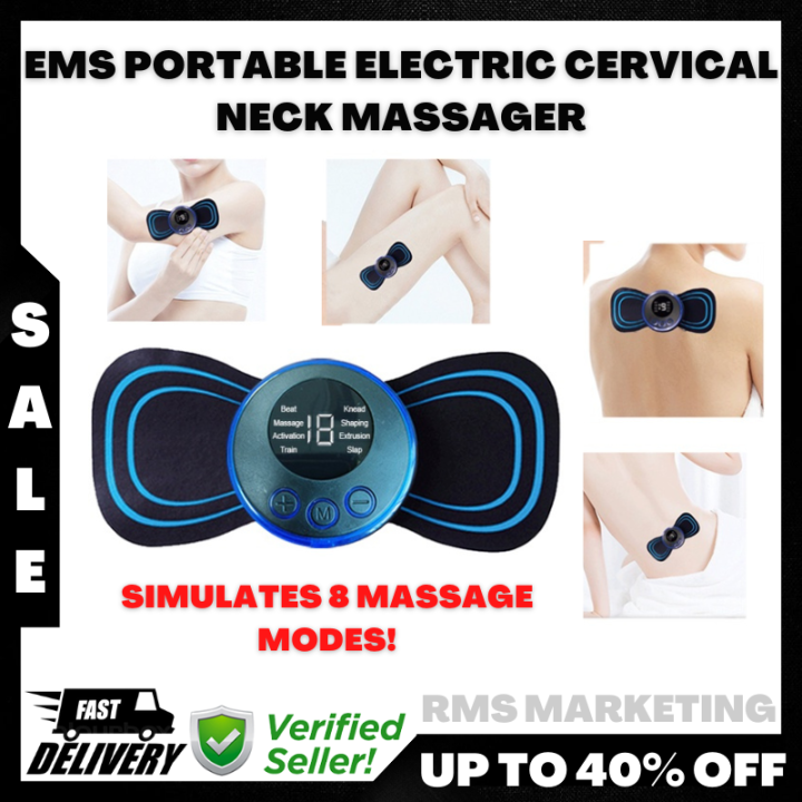 Portable Electric Neck Massager LCD Display EMS Neck Stretcher Electric