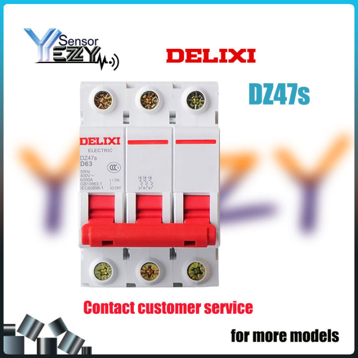 Delixi DZ47s Circuit Breaker 3P 4P D63a 3A 6A 10A 16A 20A 25A 32A 40A