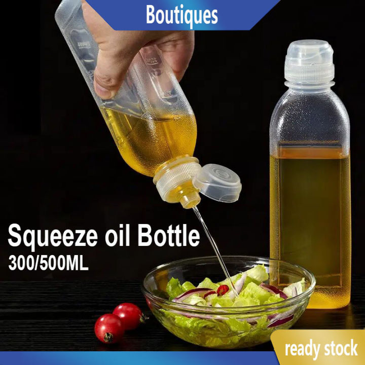 500ML Squeeze Oil Bottle Plastic Condiment Bottles Kitchen Leak Proof