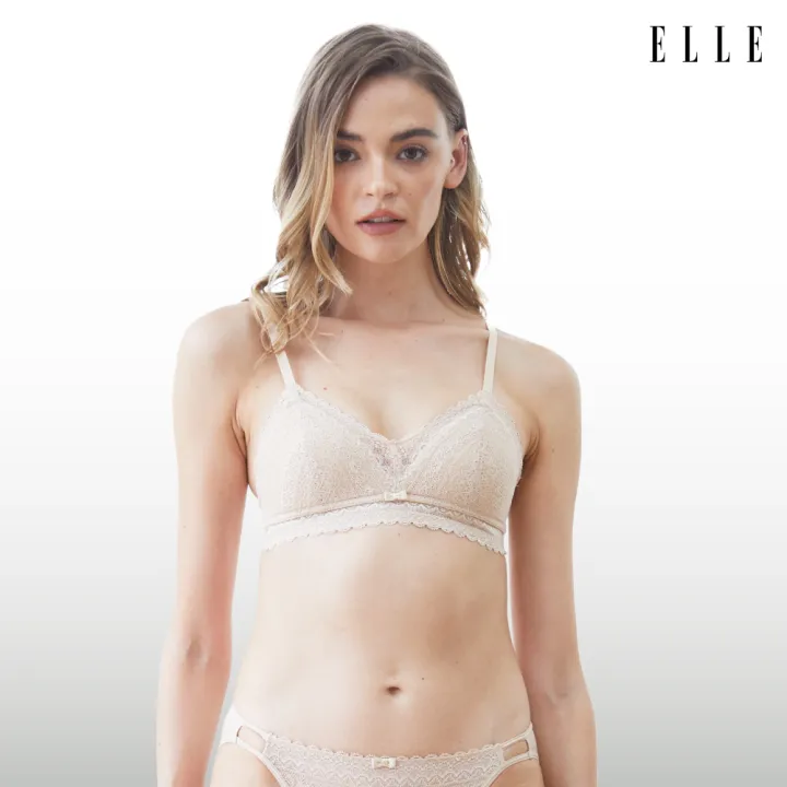 ELLE lingerie Paddedbra ยกทรงรปแบบไรโครงผาลกไม Retro Lace LB6735