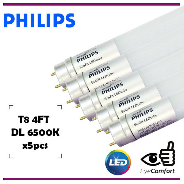 Pcs Philips Ecofit T Glass Led Tube W W Ft Ft Lampu Panjang