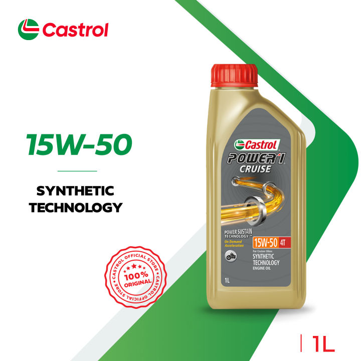 Castrol POWER1 CRUISE 4T 15W 50 Synthetic Technology For Bikes 1L