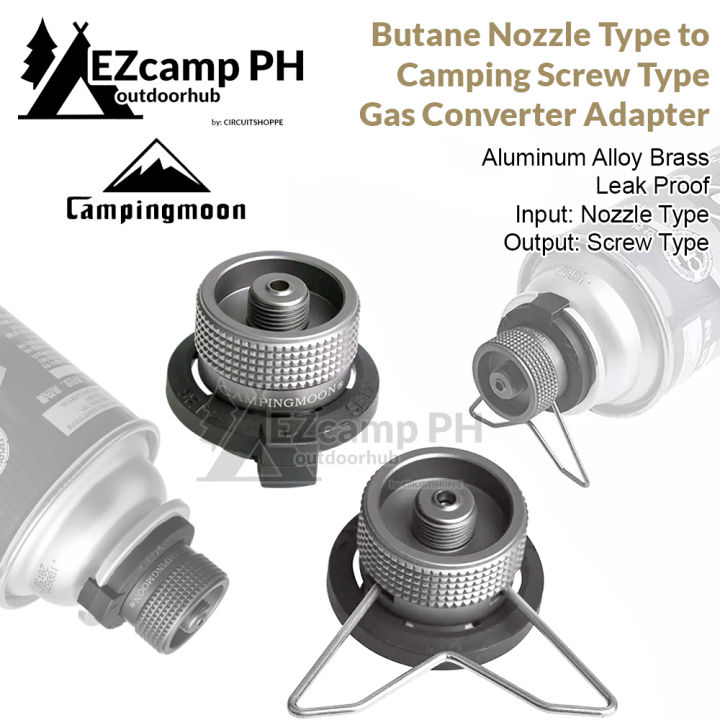 CAMPINGMOON Butane Gas Converter Adapter Nozzle Type Canister Tank To