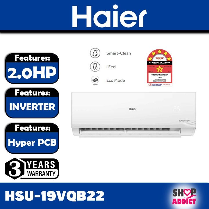 Haier R Inverter Series Air Conditioner Hsu Vqb Aircond Pendingin