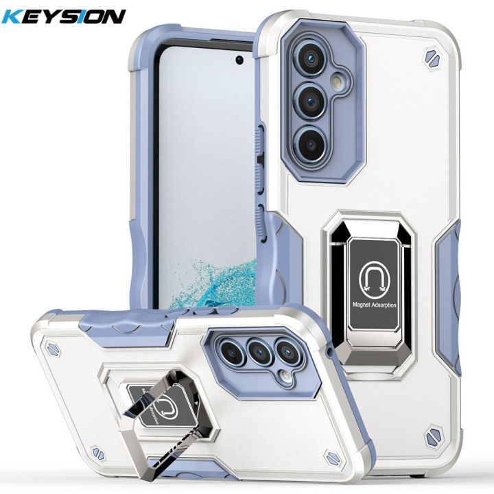 KEYSION Shockproof Armor Case For Samsung A54 A34 A14 5G Metal Ring