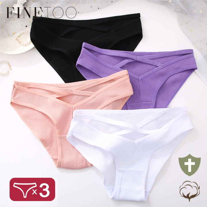 Finetoo Pcs Set Design Cotton Panties Underwear Women Lingerie Front