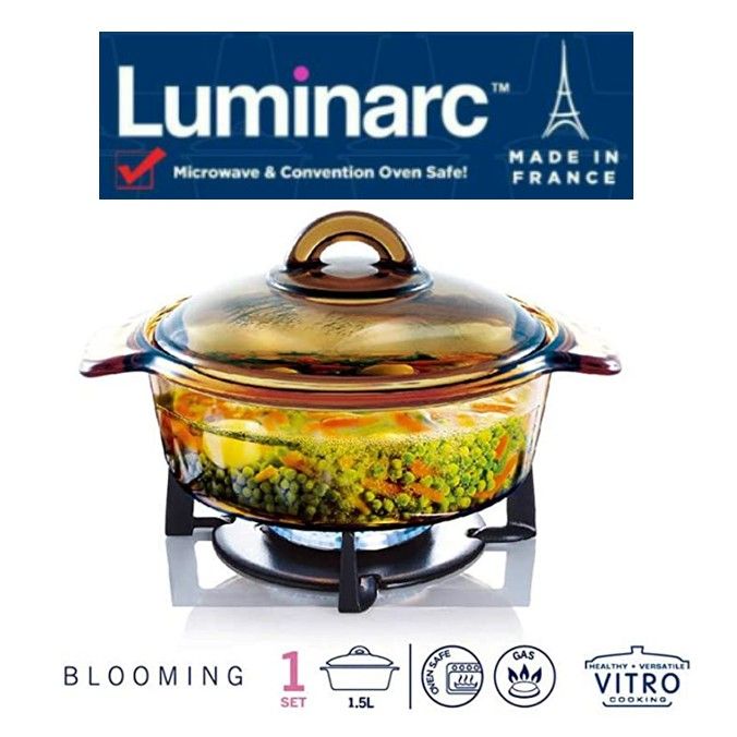 Luminarc Amber Vitro Blooming Heat Resistant Glass Cooking Pot Lazada