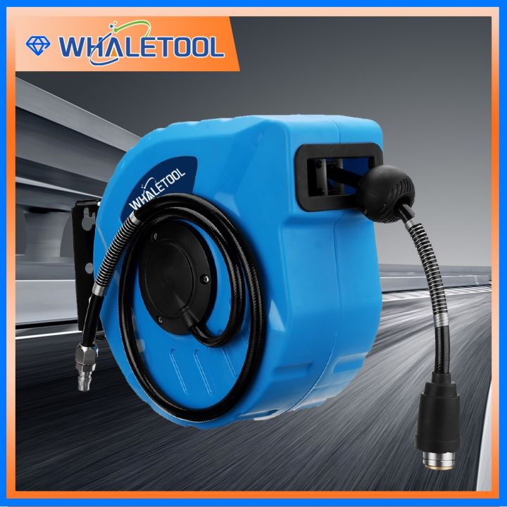 M Retractable Air Hose Reel With Auto Rewind Heavy Duty Roller