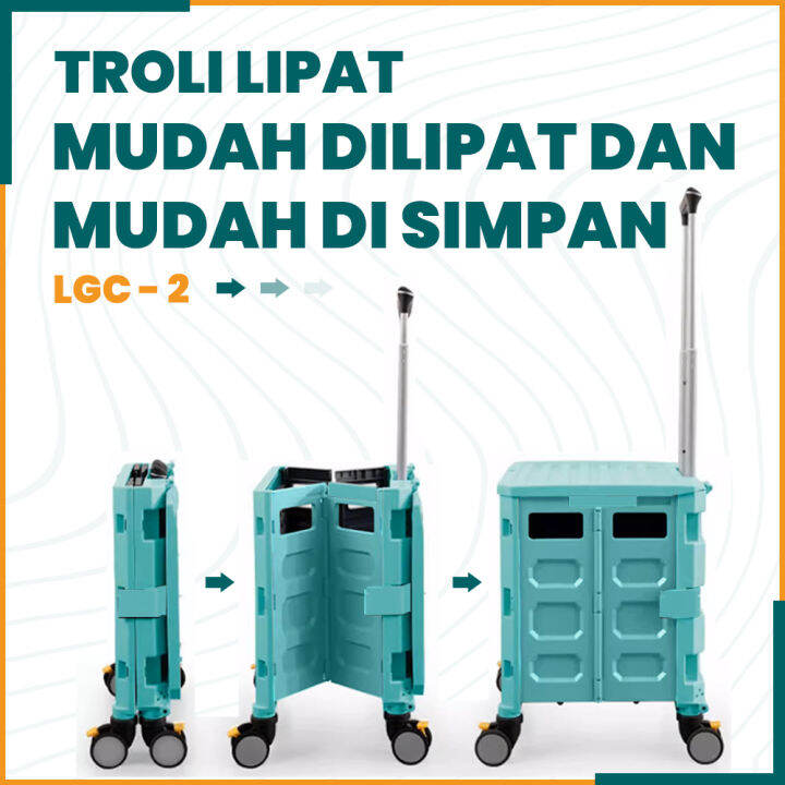 Troli Lipat Keranjang Belanja Troli Lipat Dorong Multifungsi Stroller