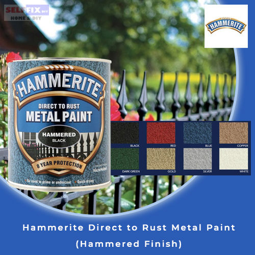 Hammerite Direct To Rust Metal Paint Hammered Finish Dark Green Ml