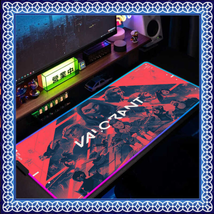 Rgb Gaming Mousepad With Backlit Valorant Keyboard Pad Colorful