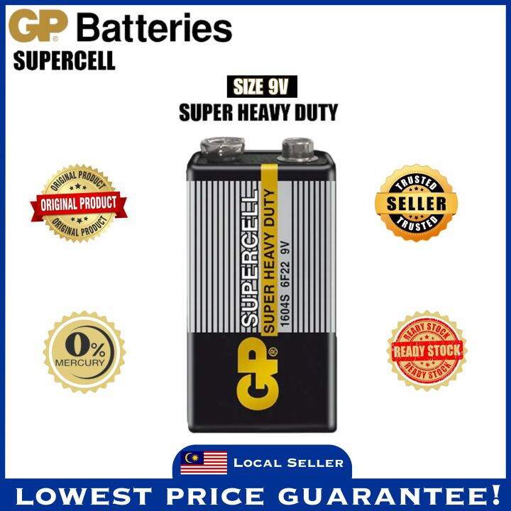 GP SUPERCELL 9V SUPER HEAVY DUTY BATTERY IN 5 PACK 5 PCS 10 PACK