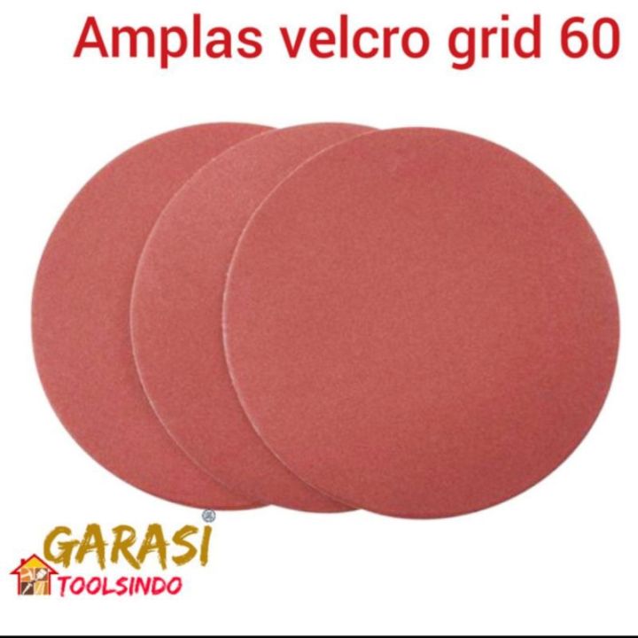 Amplas Velcro 4 Inch Grid 60 Kertas Amplas Bulat Tempel Amplas Gerinda