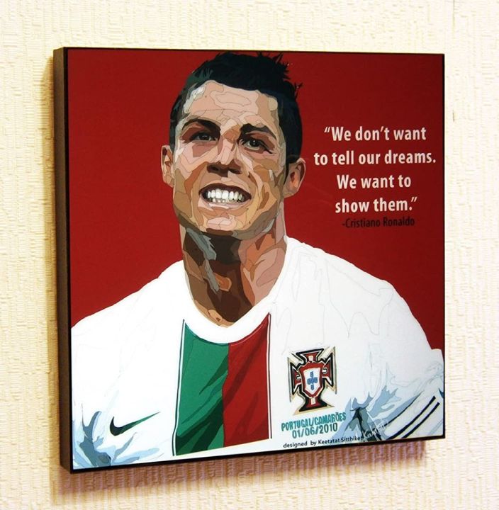 Cristiano Ronaldo Portugal Football Soccer Poster Pop Art Canvas Quotes