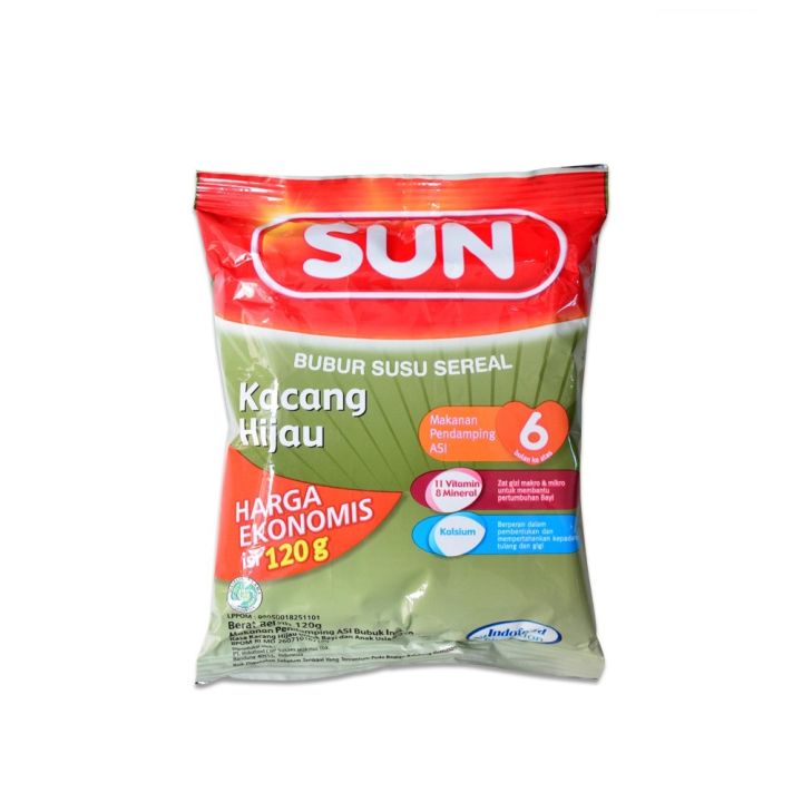 Sun Bubur Susu Ekonomis Kacang Hijau 120 Gr Bubur Bayi MPASI 6