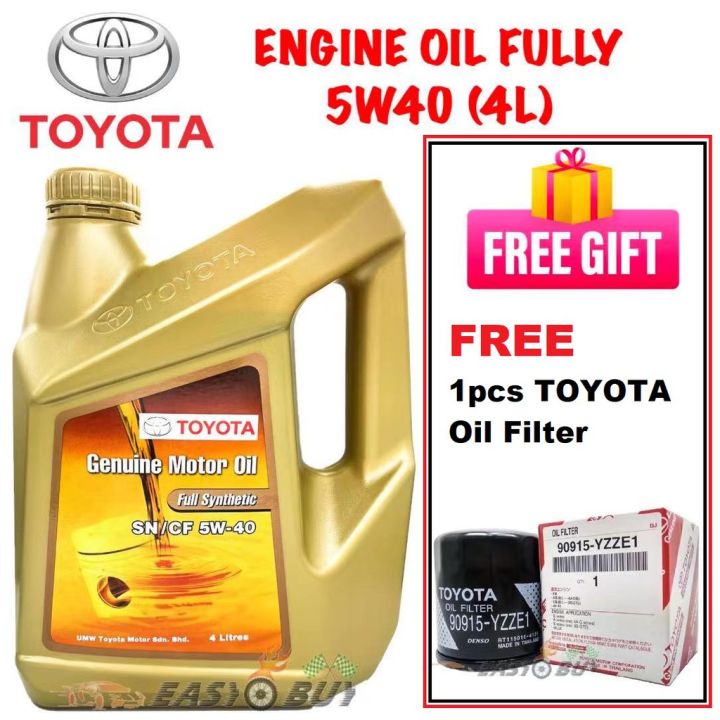 Toyota Fully Synthetic SN CF 5W40 5W 40 Genuine Engine Oil FOC Free