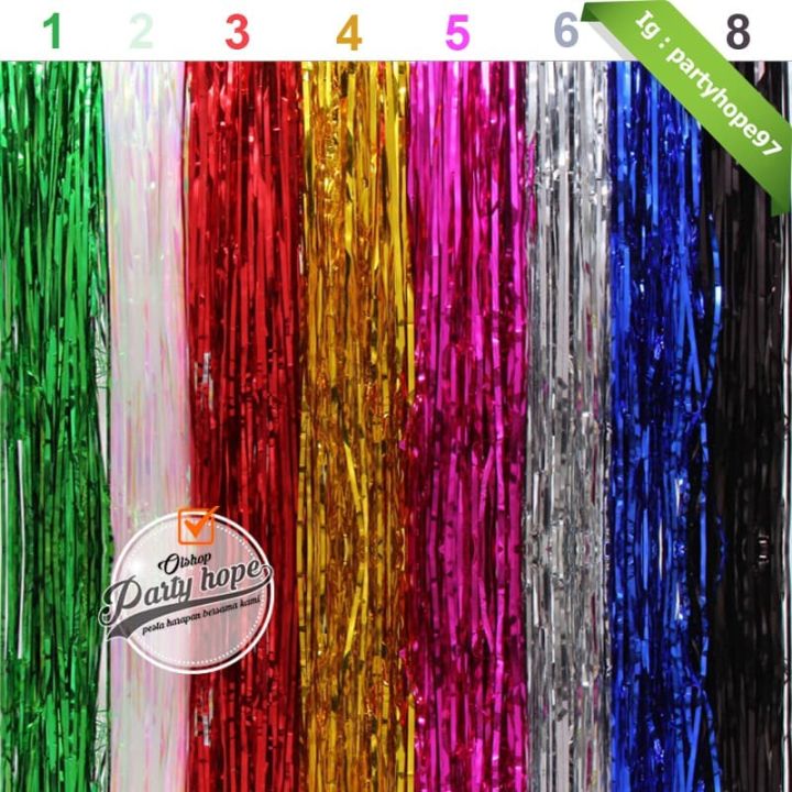 Tirai Foil Rumbai M Backdrop Foil Rumbai Foil Fringe Curtain