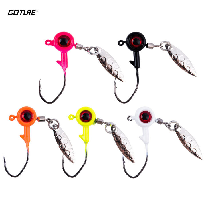 Goture Pcs Big Fish Eye Jig Hooks Set With Willow Leaf Blade Swimbait