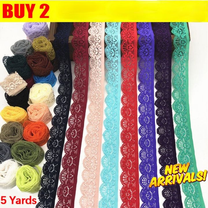 Yds Elastic Band Lace Stretch Trims Ribbon Diy Underwear Clothing