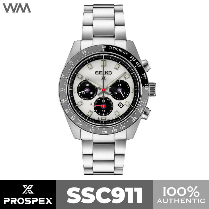 Seiko Prospex Speedtimer Solar Chronograph White Dial Stainless Steel