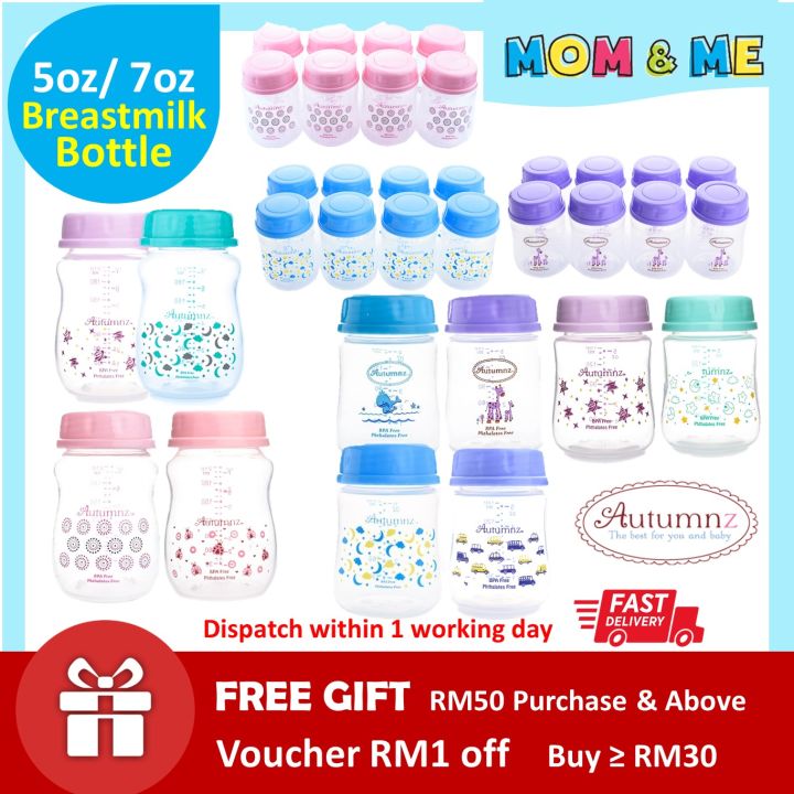 Autumnz Wide Neck Breastmilk Storage Bottles 5oz 8 Bottles 4pcs Lazada