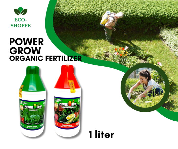 POWER GROW ORGANIC FOLIAR FERTILIZER GREEN RED LITER FOR GROWTH