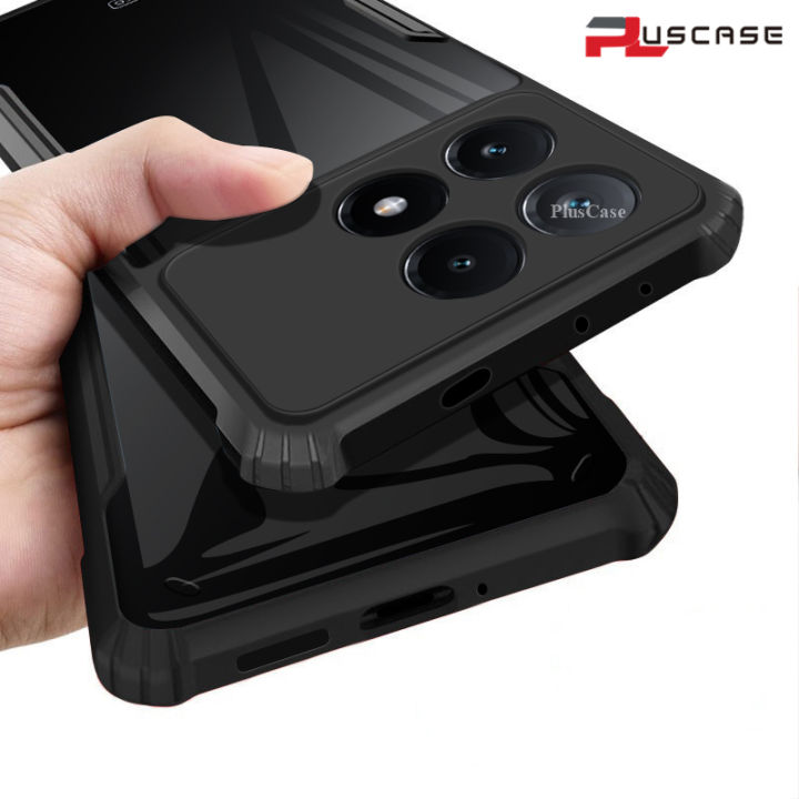 PlusCase For Xiaomi Poco X6 Pro 5G X5 Case Air Cushion Hard Crystal