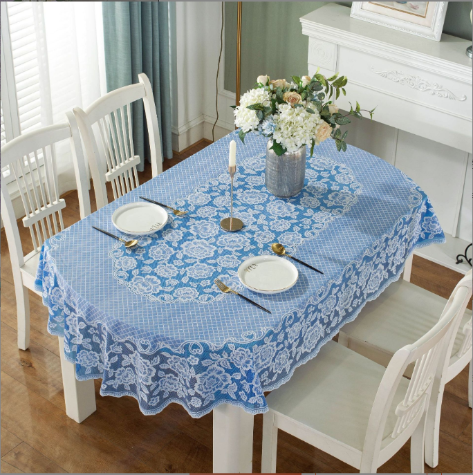 European Oval Style Dining Table Cloth Waterproof Oil Proof PVC Table