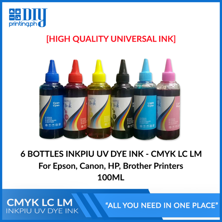 Inkpiu Uv Dye Ink Ml Each Available In Colors Universal Inks Cmyk