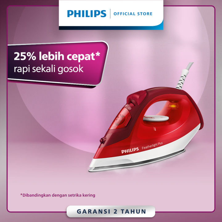 Philips Setrika Uap GC1424 45 Merah Semburan Uap 8g Menit Tapak Non