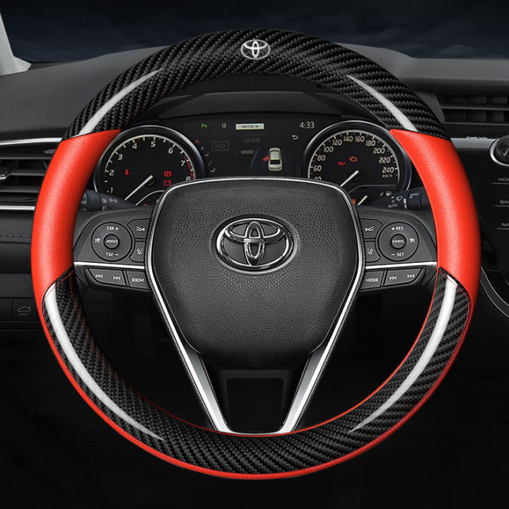 Toyota Carbon Fiber Car Steering Wheel Cover For Camry Vios Altis Rush