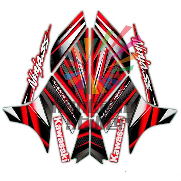 Stiker Striping Lis Body Motor Motor Kawasaki Ninja SS 2014 Merah