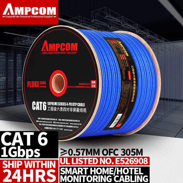 Ampcom M M M Network Cable Awg Ofc Solid Pure Bare Copper