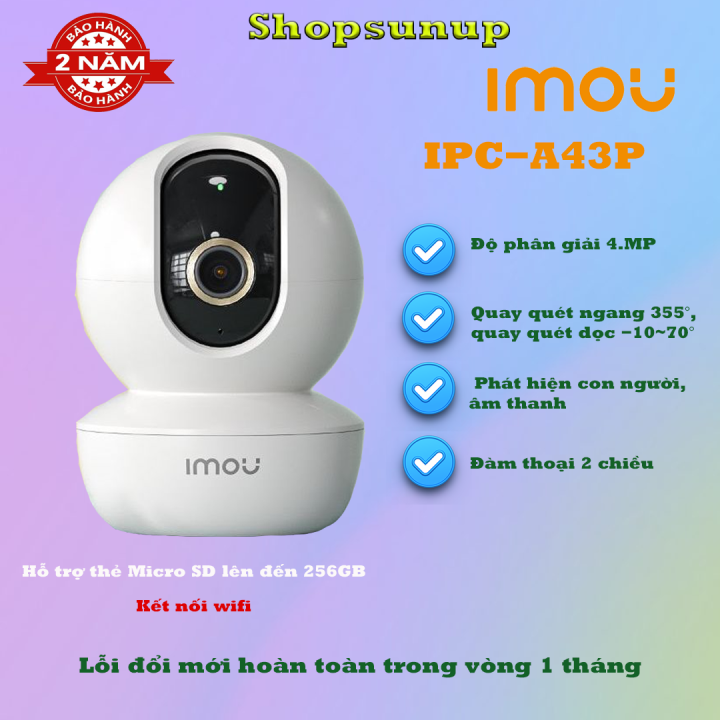 Camera wifi imou Ranger Se A43P 4MP quay quét 360 đàm thoại 2 chiều