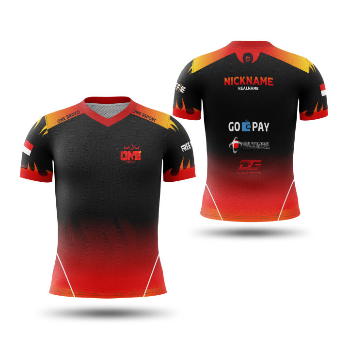 Kaos Baju Jersey Gaming One Esport Merah Pria Wanita Pubg Mobile Legend