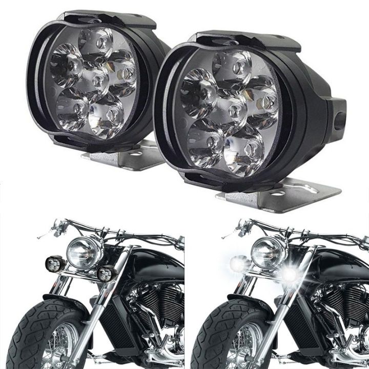 Pcs Motorcycles Headlight Fog Lamp K White Super Bright Led Spot