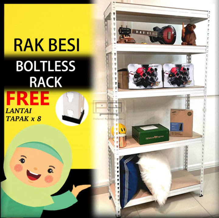 PFO Storage Rack 4 5 Tiers Boltless Rack Multipurpose Rack Rak Besi