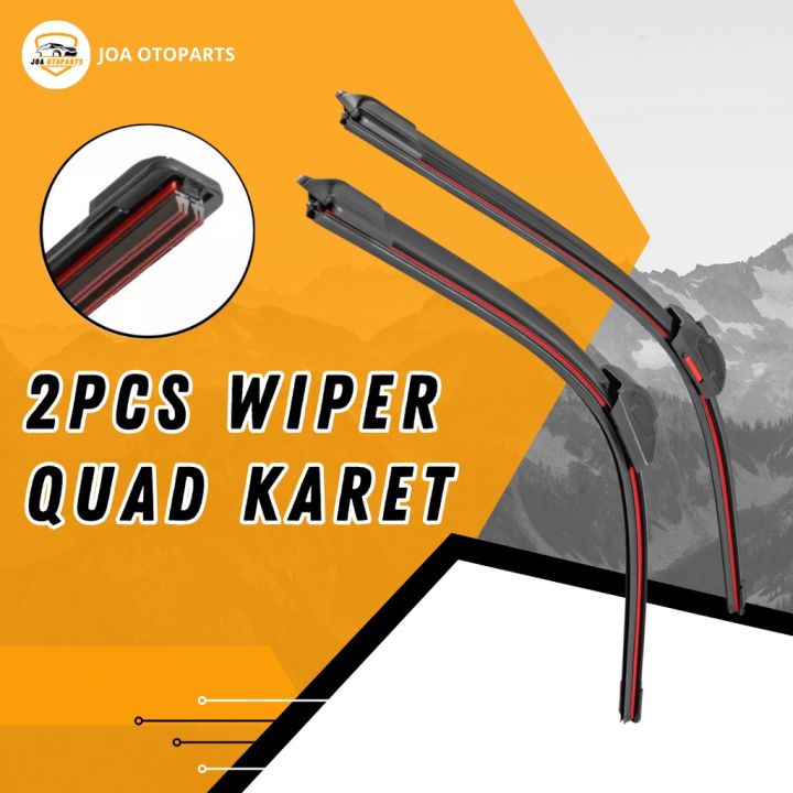 Wiper Quad Blade Misubishi Kuda Frameless Lapis Karet Set Kiri