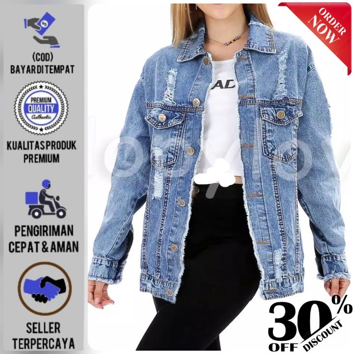 Cod Jaket Jeans Oversize Jaket Pria Wanita Jaket Levis Wanita