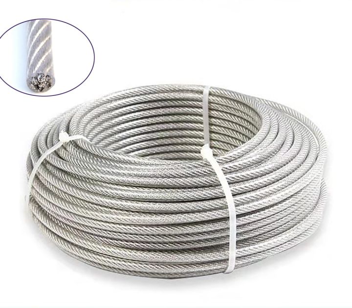 Stainless Steel Pvc Coated Wire Rope Flexible Cable Clothesline